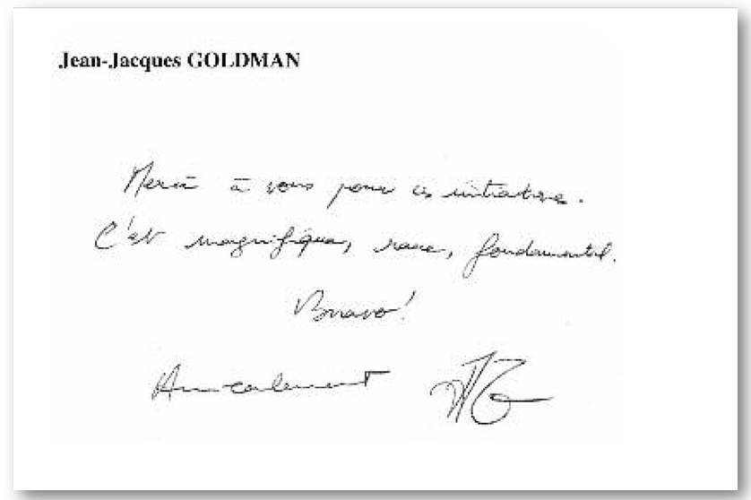 autographe de JJG publié en illustration de l’article